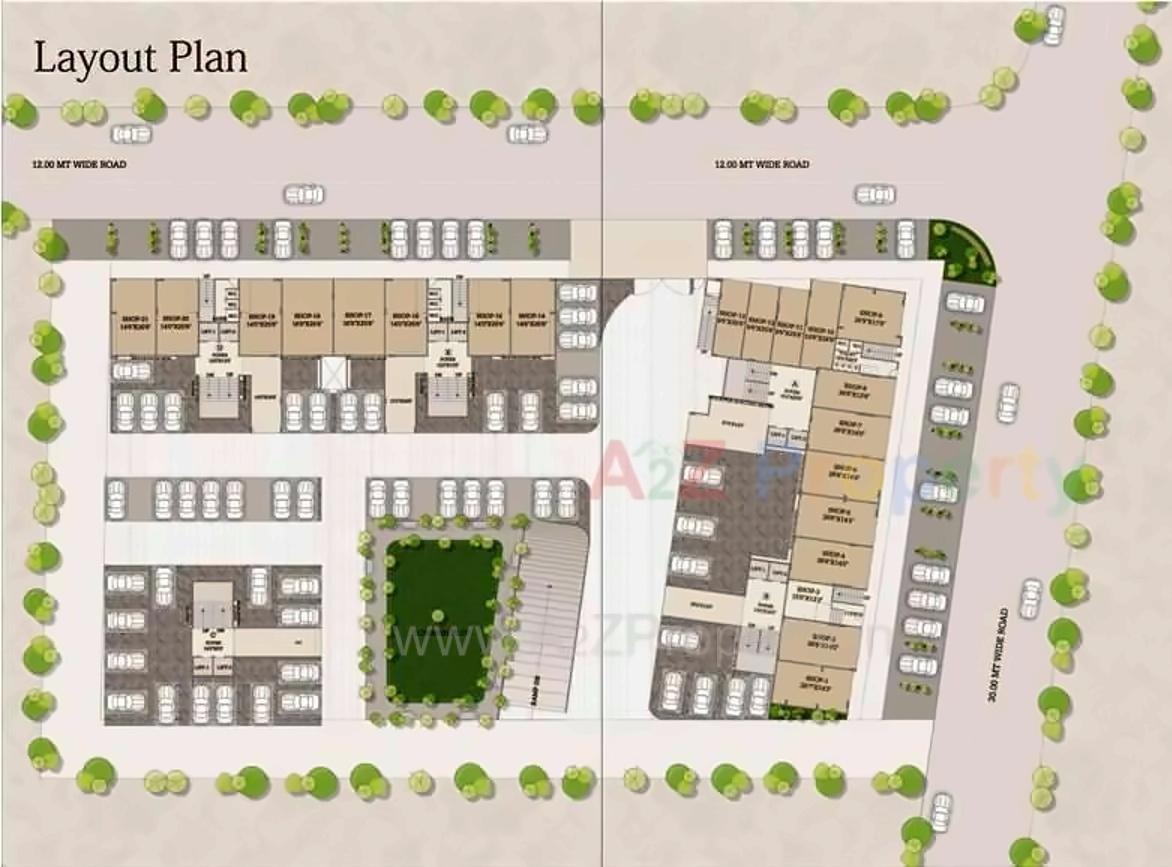 Layout of real estate project Akibah Heights located at Makarba, Ahmedabad, Gujarat