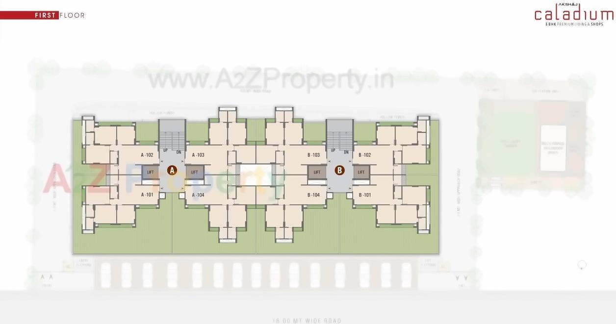 Layout of real estate project Akshaj Caladium located at Bhadaj, Ahmedabad, Gujarat
