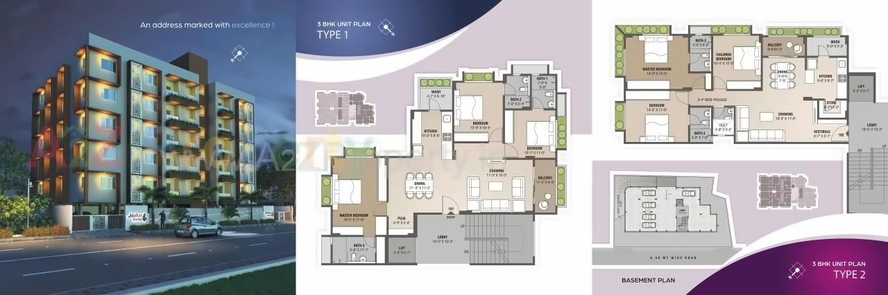 Layout of real estate project Akshar Amrut located at Paldi, Ahmedabad, Gujarat