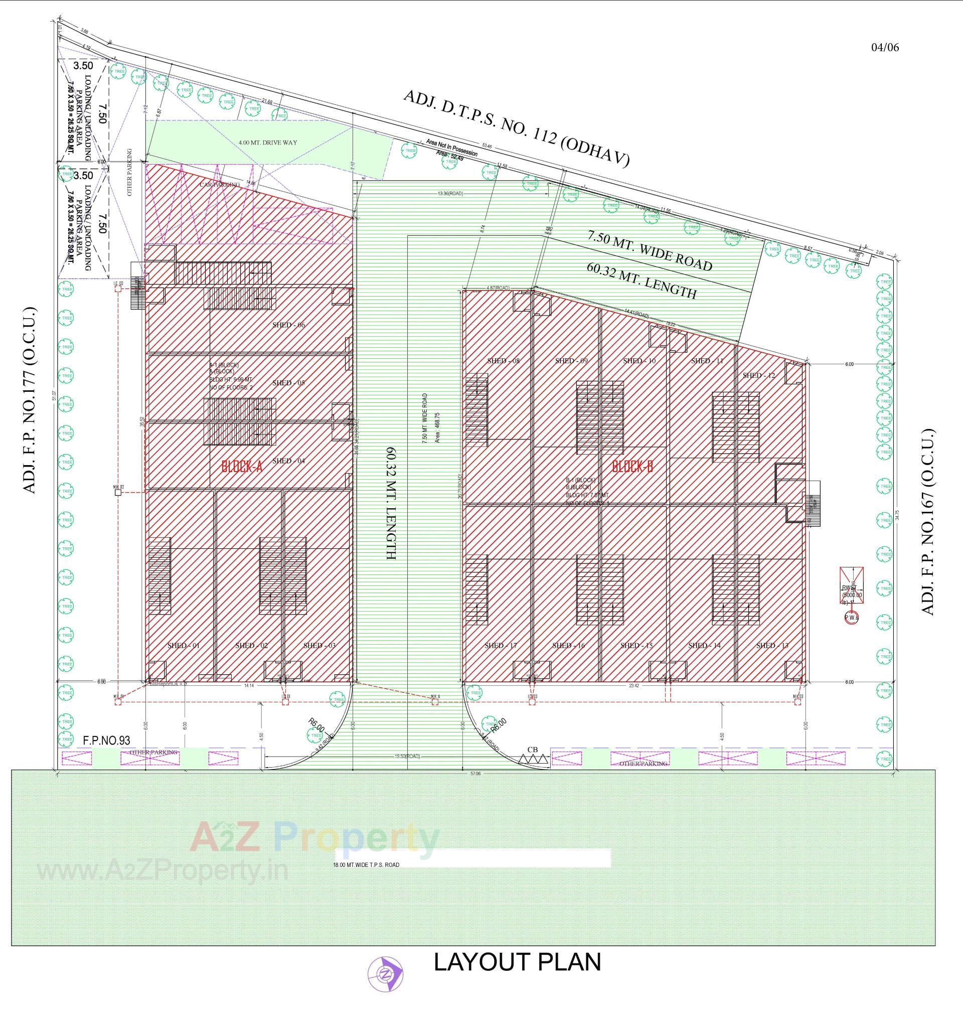Layout of real estate project Akshar Industrial Park located at Singarva, Ahmedabad, Gujarat