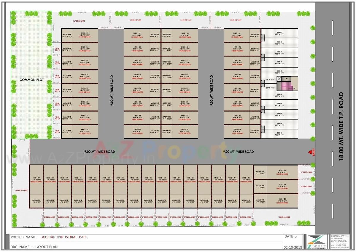 Layout of real estate project Akshar Industrial Park located at Odhav, Ahmedabad, Gujarat