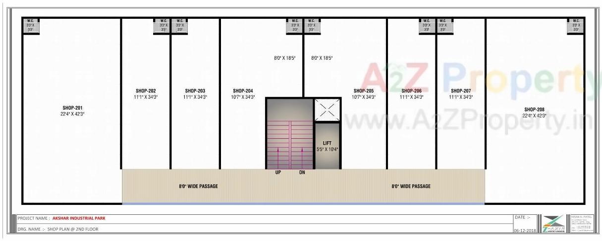 Layout of real estate project Akshar Industrial Park located at Odhav, Ahmedabad, Gujarat