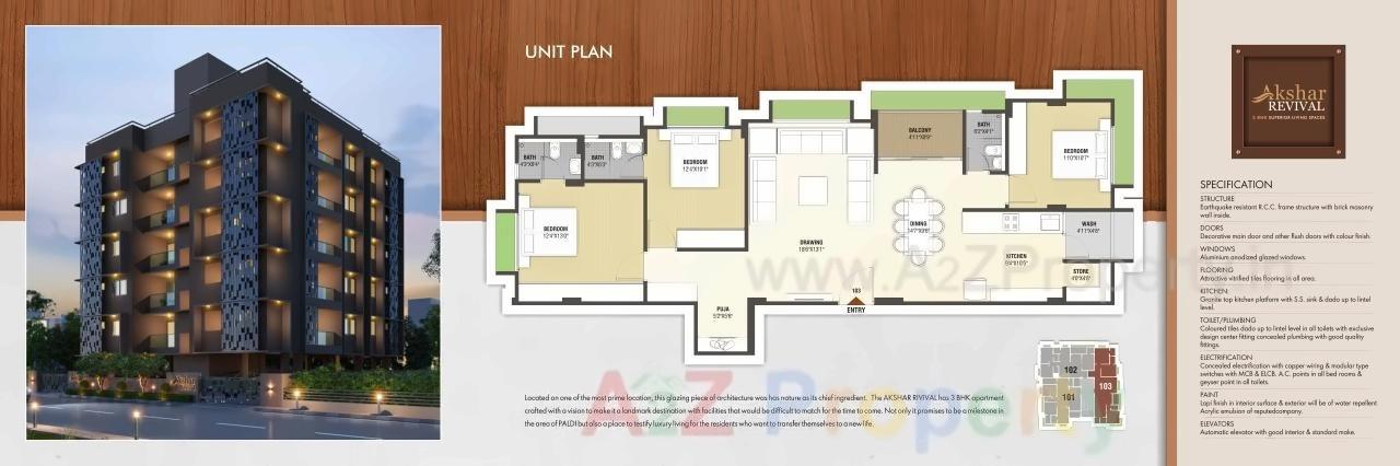 Layout of real estate project Akshar Revival located at Paldi, Ahmedabad, Gujarat