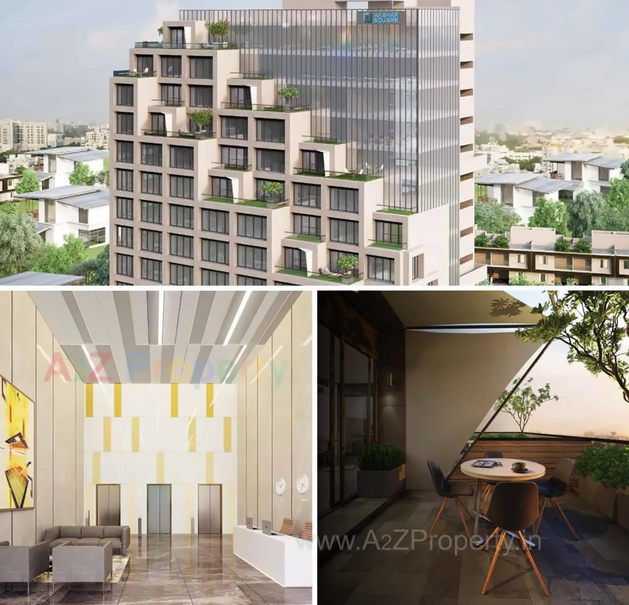 3D Elevation of real estate project Akshar Square located at Bodakdev, Ahmedabad, Gujarat