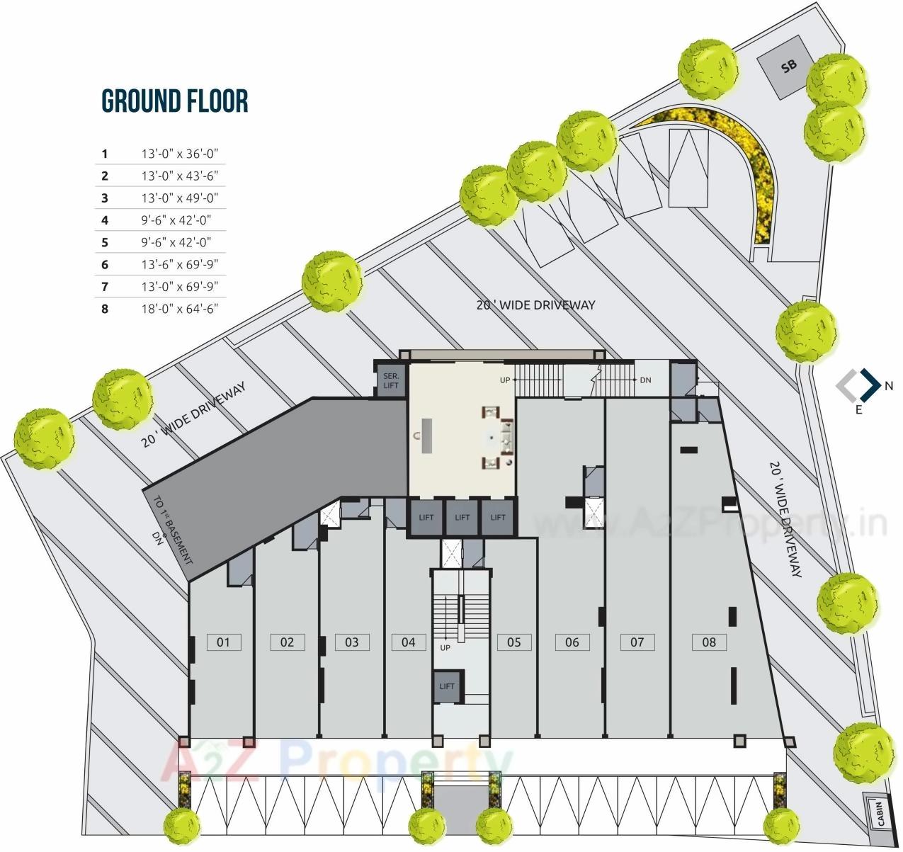 Layout of real estate project Akshar Square located at Bodakdev, Ahmedabad, Gujarat