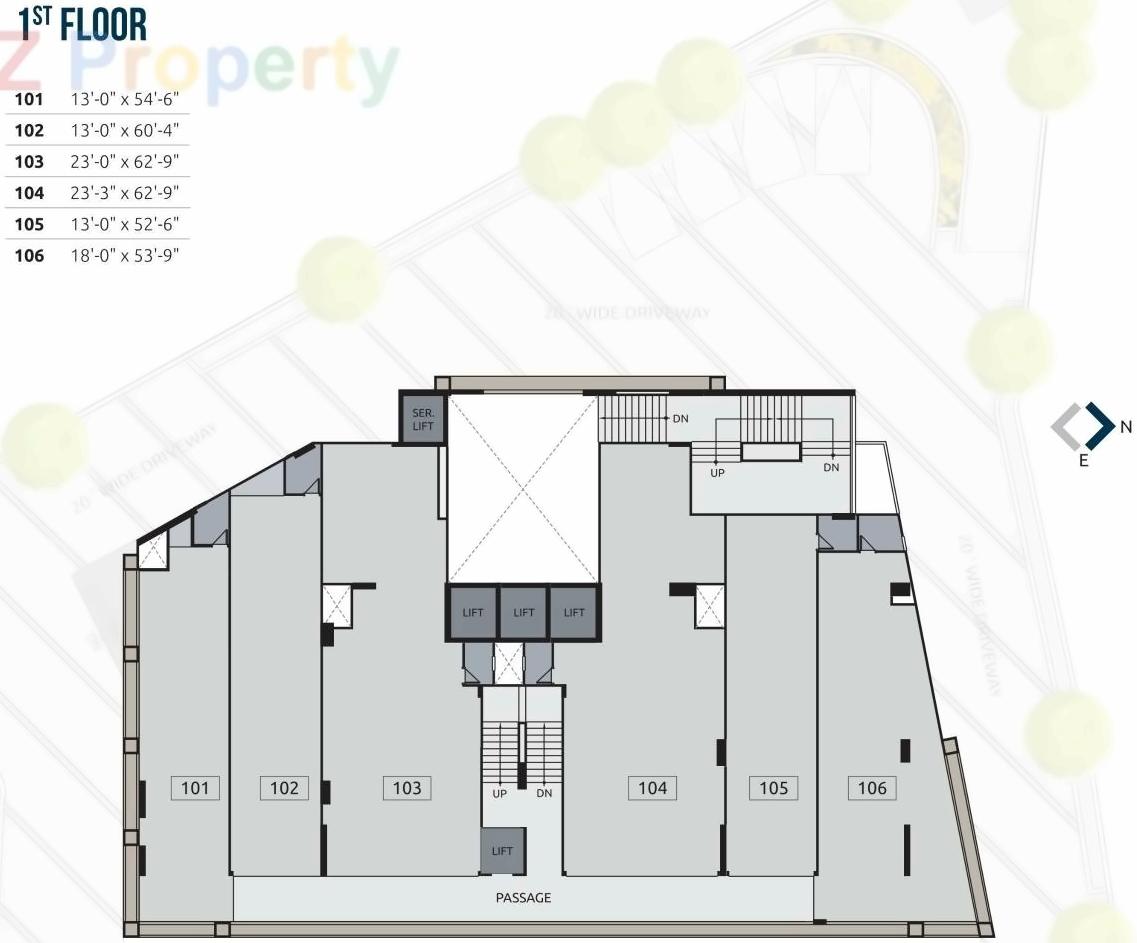 Layout of real estate project Akshar Square located at Bodakdev, Ahmedabad, Gujarat
