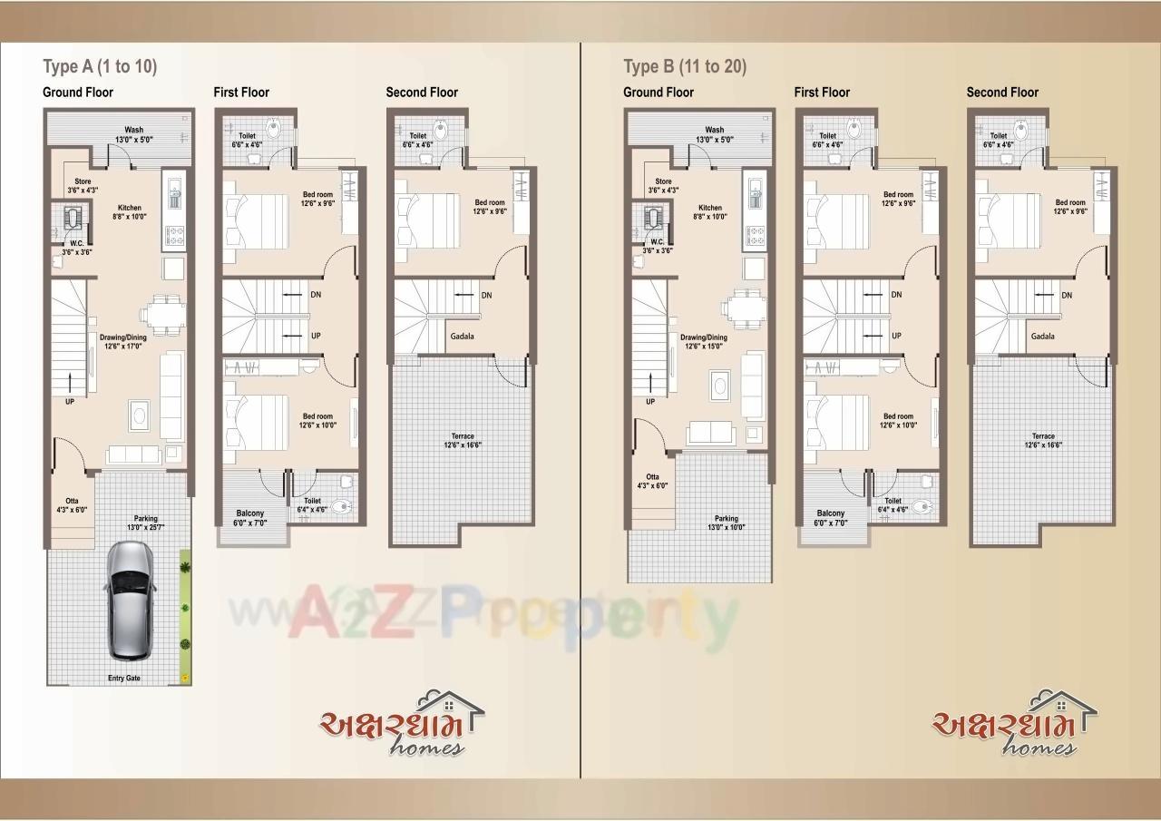 Layout of real estate project Akshardham Homes located at Vastral, Ahmedabad, Gujarat