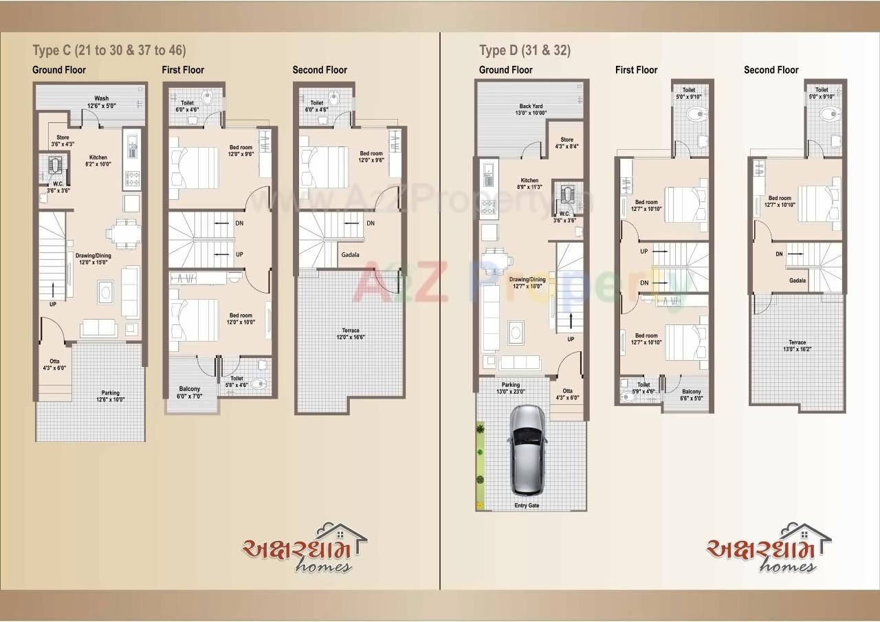 Layout of real estate project Akshardham Homes located at Vastral, Ahmedabad, Gujarat