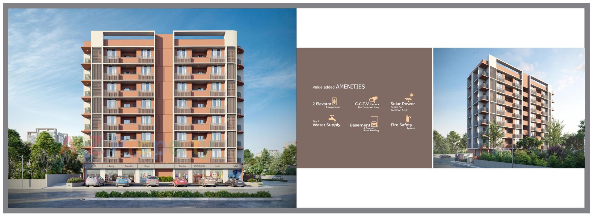 3D Elevation of real estate project Akshat Elegance located at Singarva, Ahmedabad, Gujarat