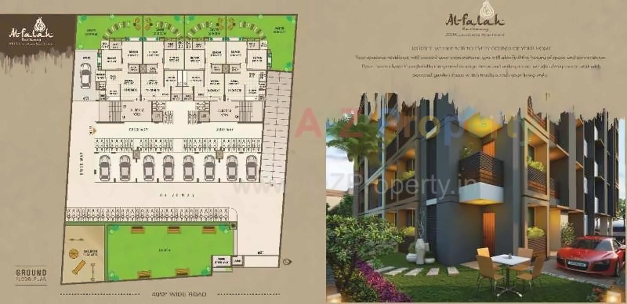 Layout of real estate project Al Falah Residency located at City, Ahmedabad, Gujarat