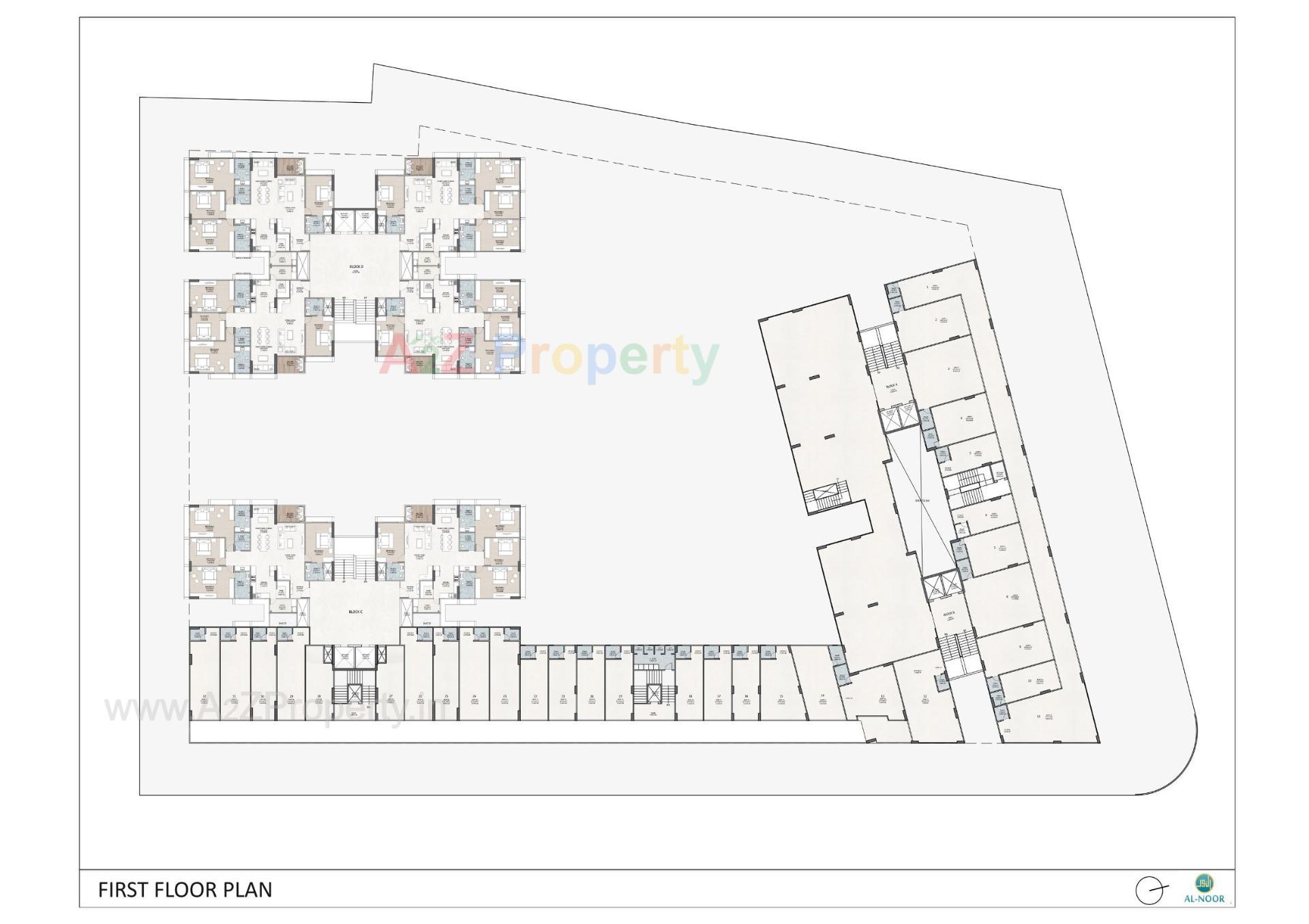 Layout of real estate project Al Noor located at Makarba, Ahmedabad, Gujarat