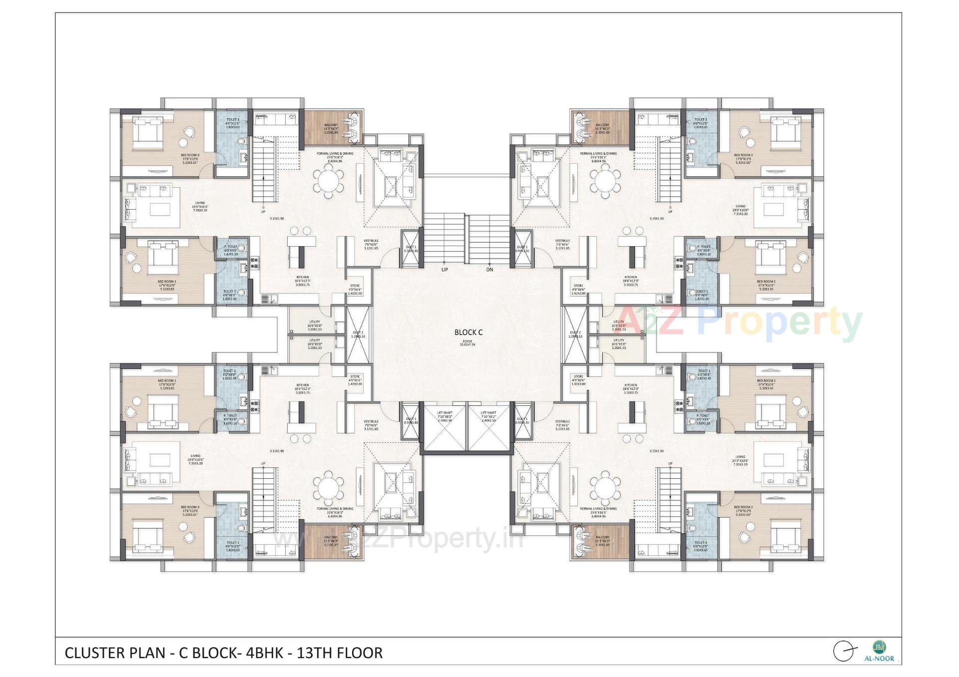 Layout of real estate project Al Noor located at Makarba, Ahmedabad, Gujarat