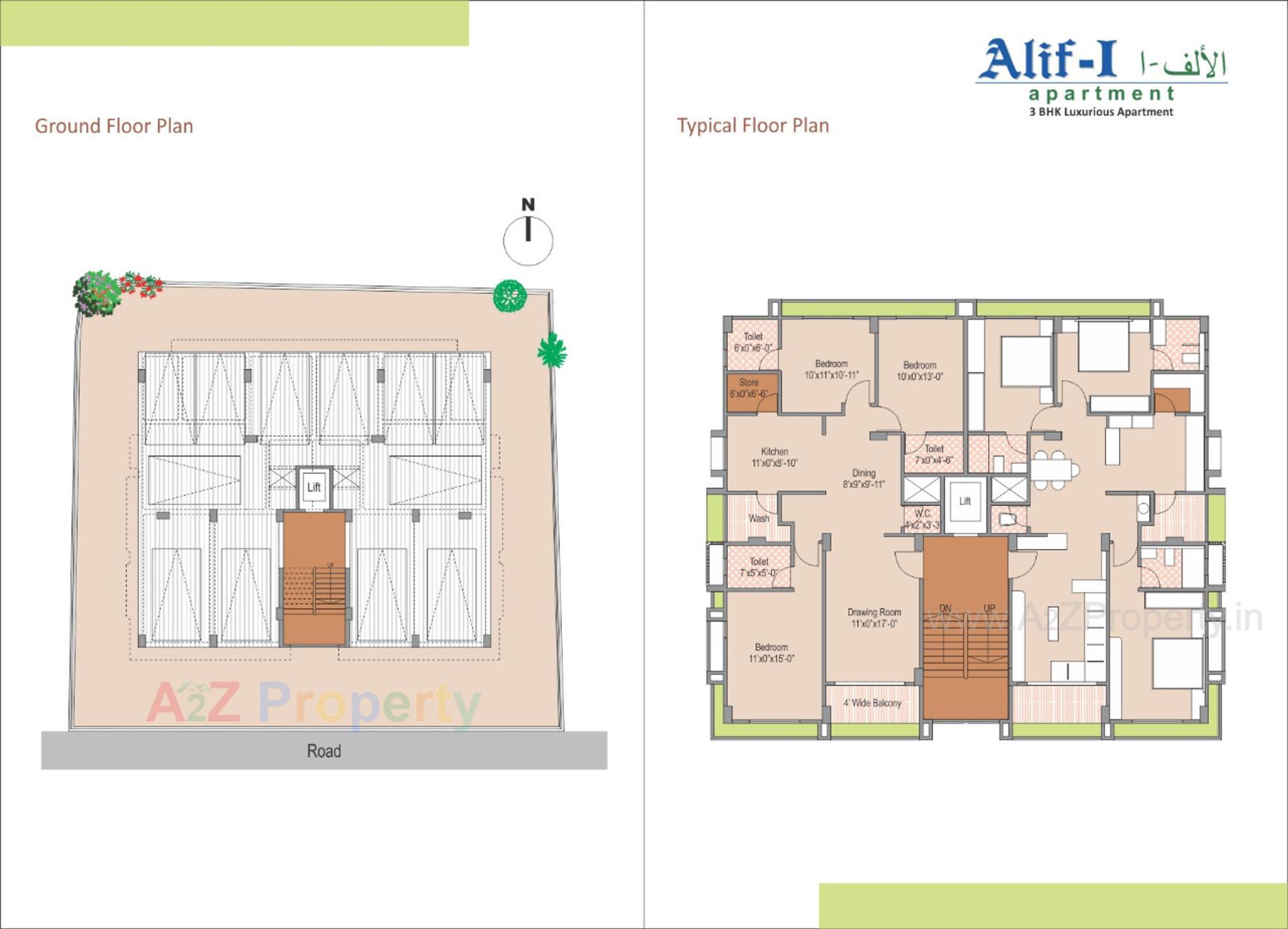Layout of real estate project Alif Appartment located at Ahmedabad, Ahmedabad, Gujarat