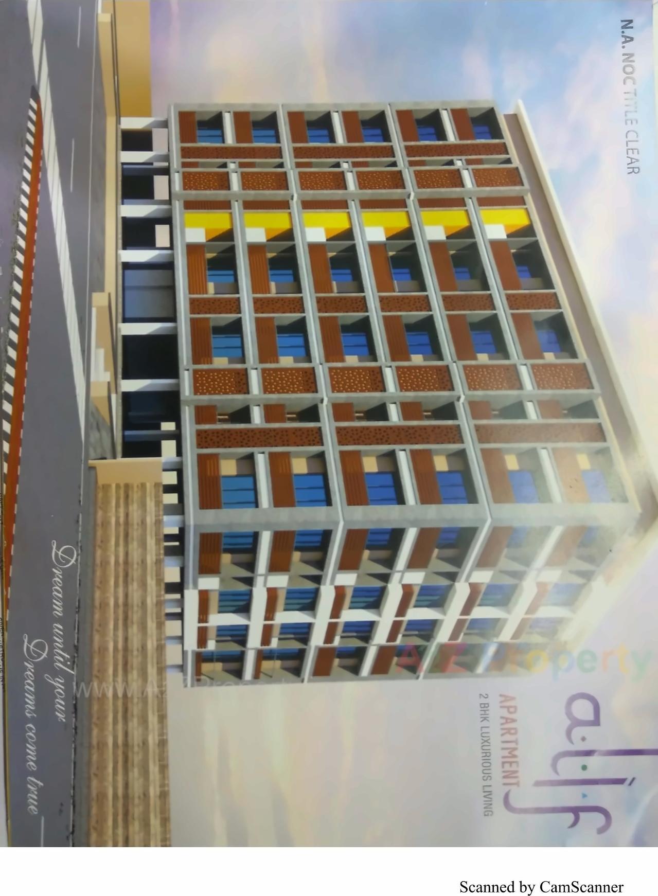 3D Elevation of real estate project Alif Apartment located at Makarba, Ahmedabad, Gujarat
