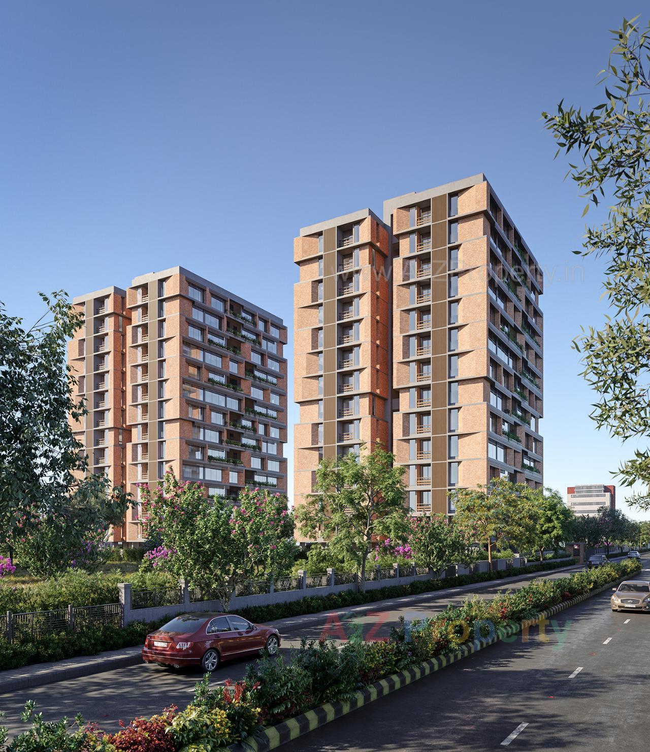 3D Elevation of real estate project Altius Vibe located at Ambli, Ahmedabad, Gujarat