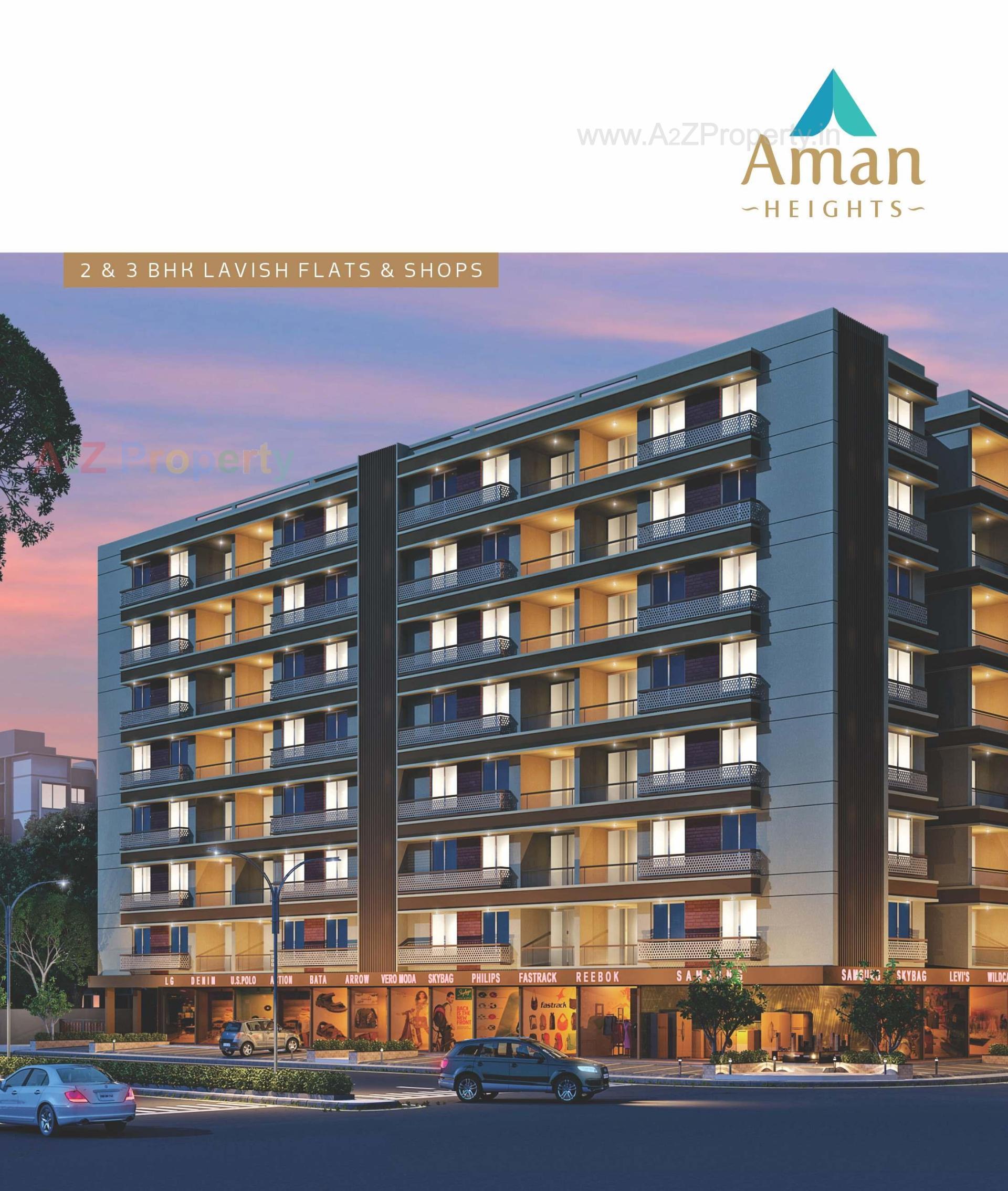 3D Elevation of real estate project Aman Heights located at Chiloda, Ahmedabad, Gujarat