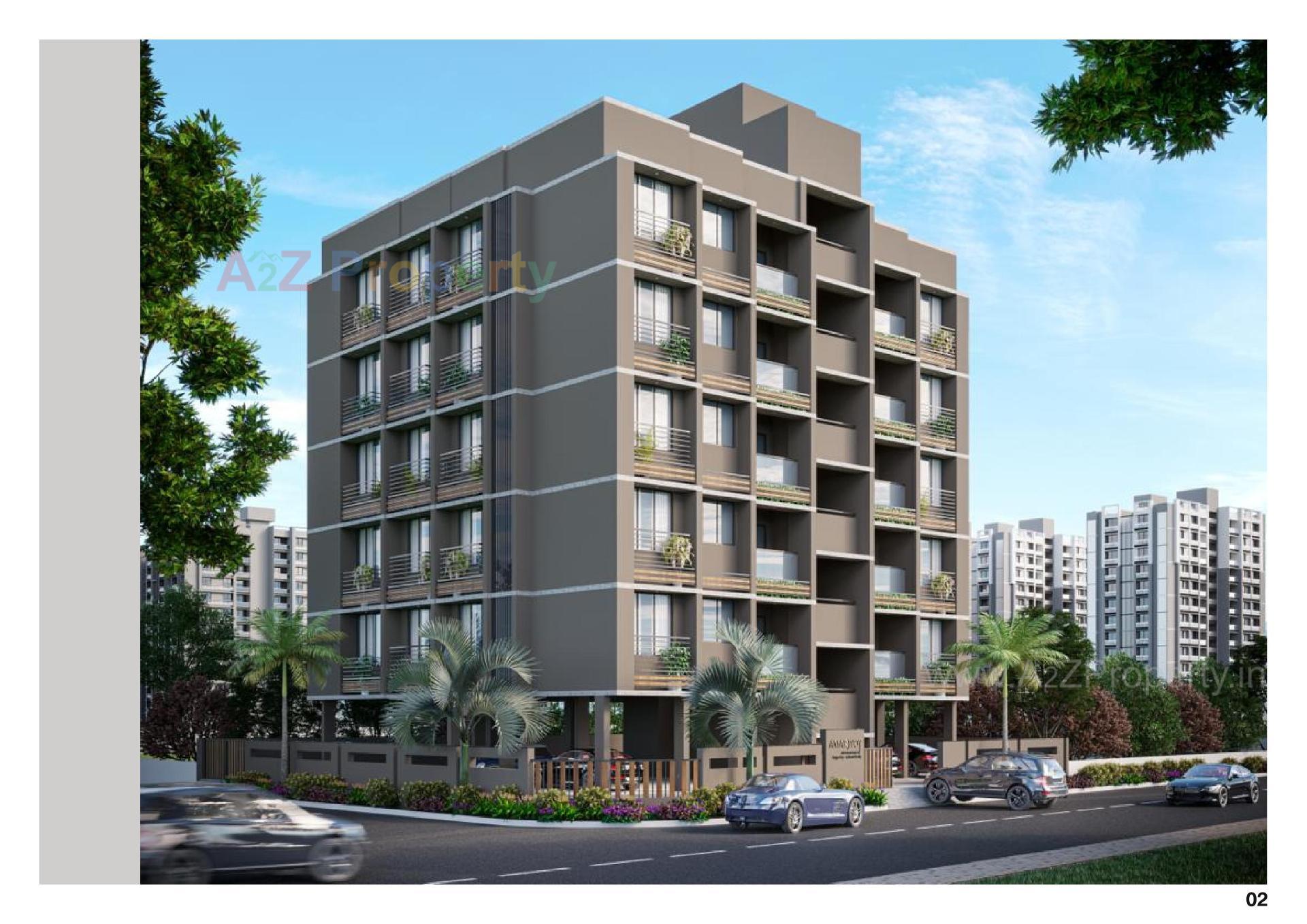 3D Elevation of real estate project Amarjyot Apartments located at Paldi, Ahmedabad, Gujarat