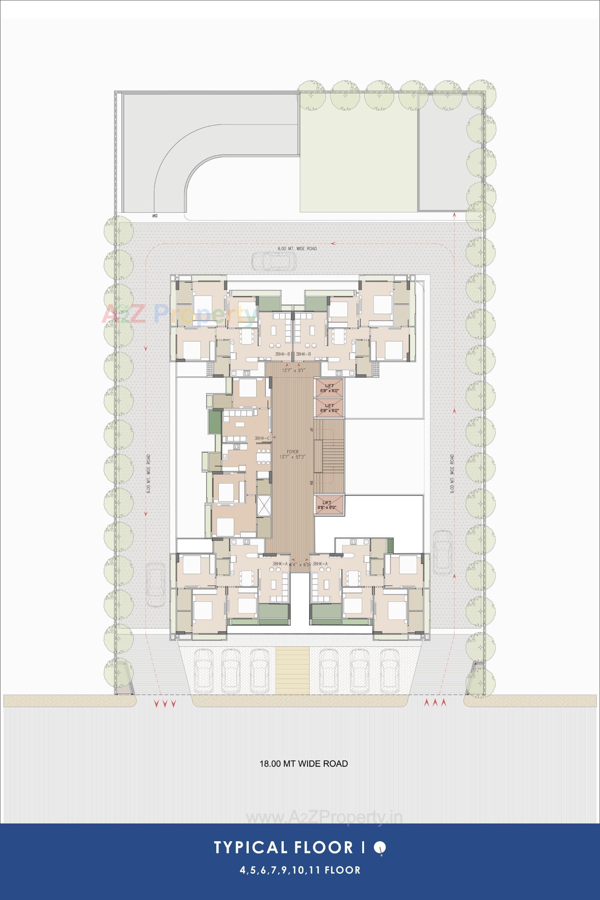 Layout of real estate project Ambli Heights located at Ambali, Ahmedabad, Gujarat