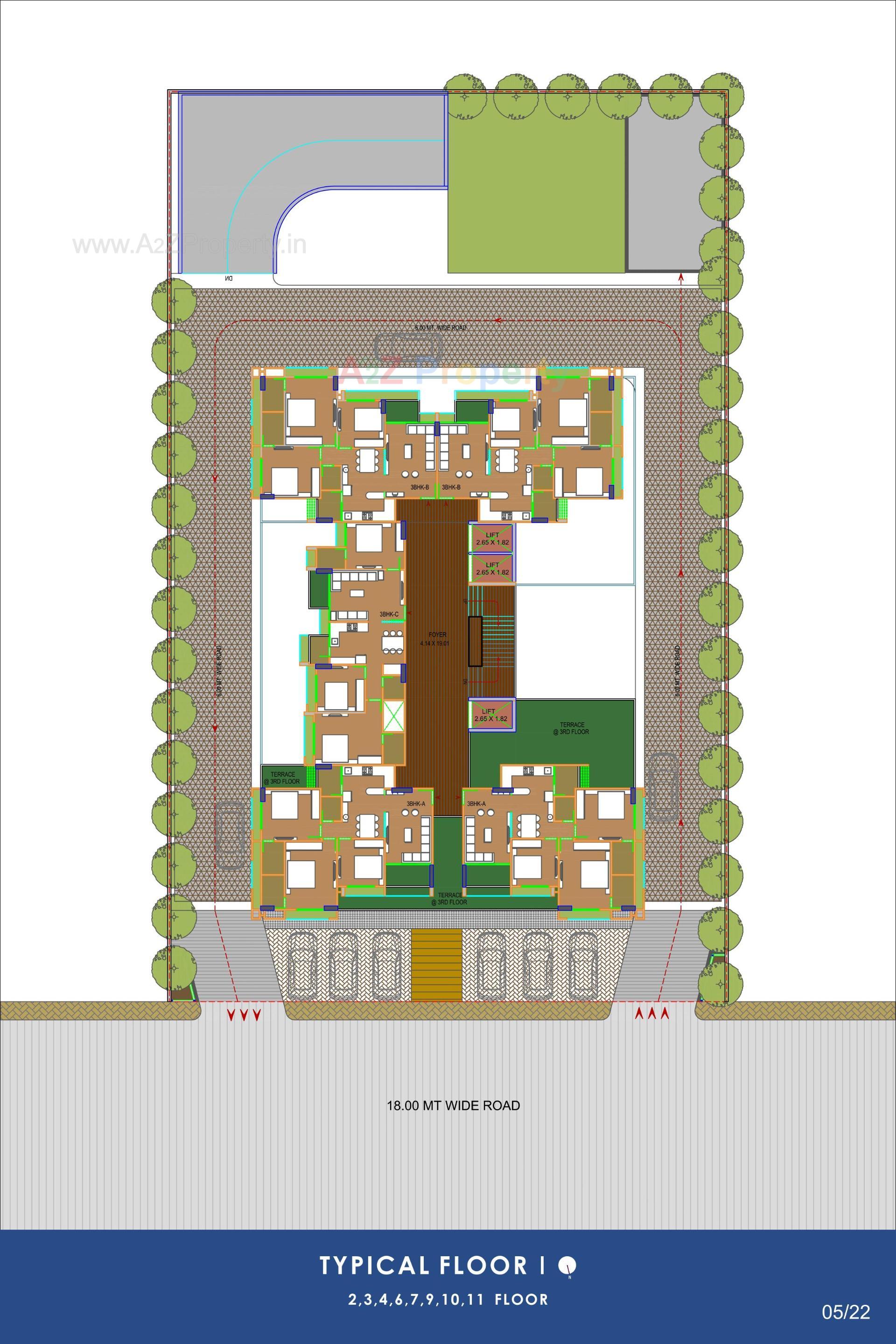 Layout of real estate project Ambli Heights located at Ambali, Ahmedabad, Gujarat