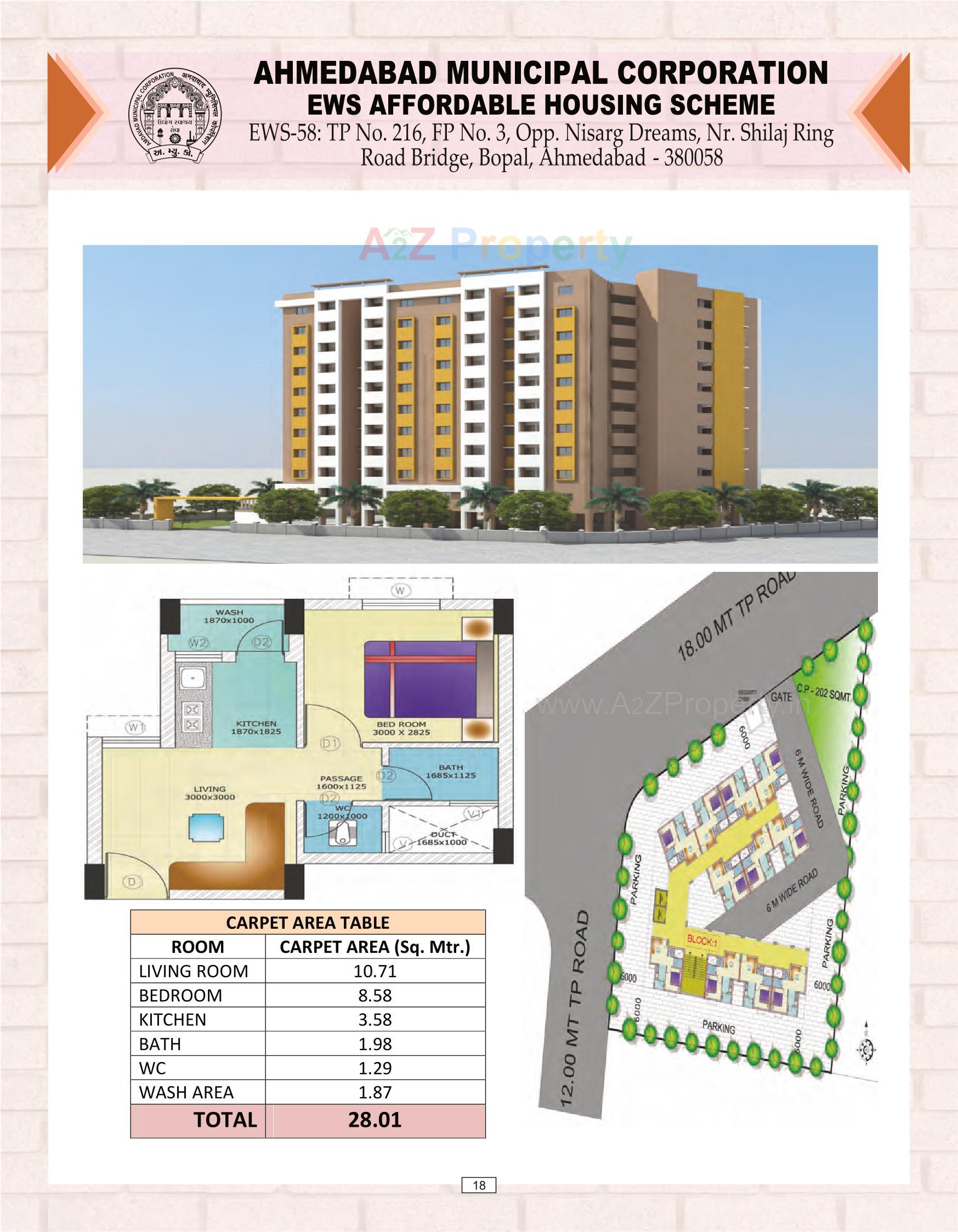 Layout of real estate project Amc 2 Ews located at Makarba, Ahmedabad, Gujarat