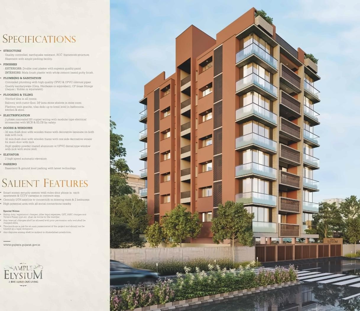 3D Elevation of real estate project Ample Elysium located at Rajpur-hirpur, Ahmedabad, Gujarat