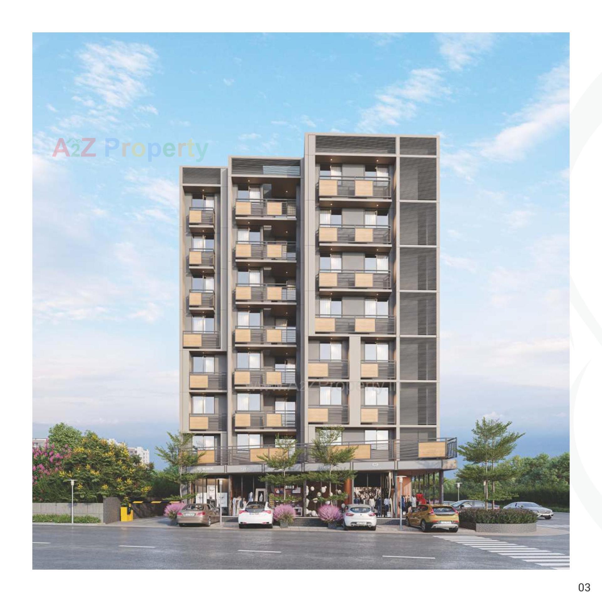 3D Elevation of real estate project Amrut Elegance located at Chandlodiya, Ahmedabad, Gujarat
