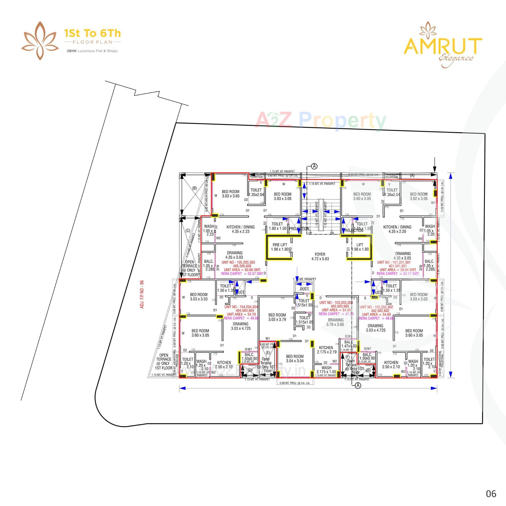 Layout of real estate project Amrut Elegance located at Chandlodiya, Ahmedabad, Gujarat