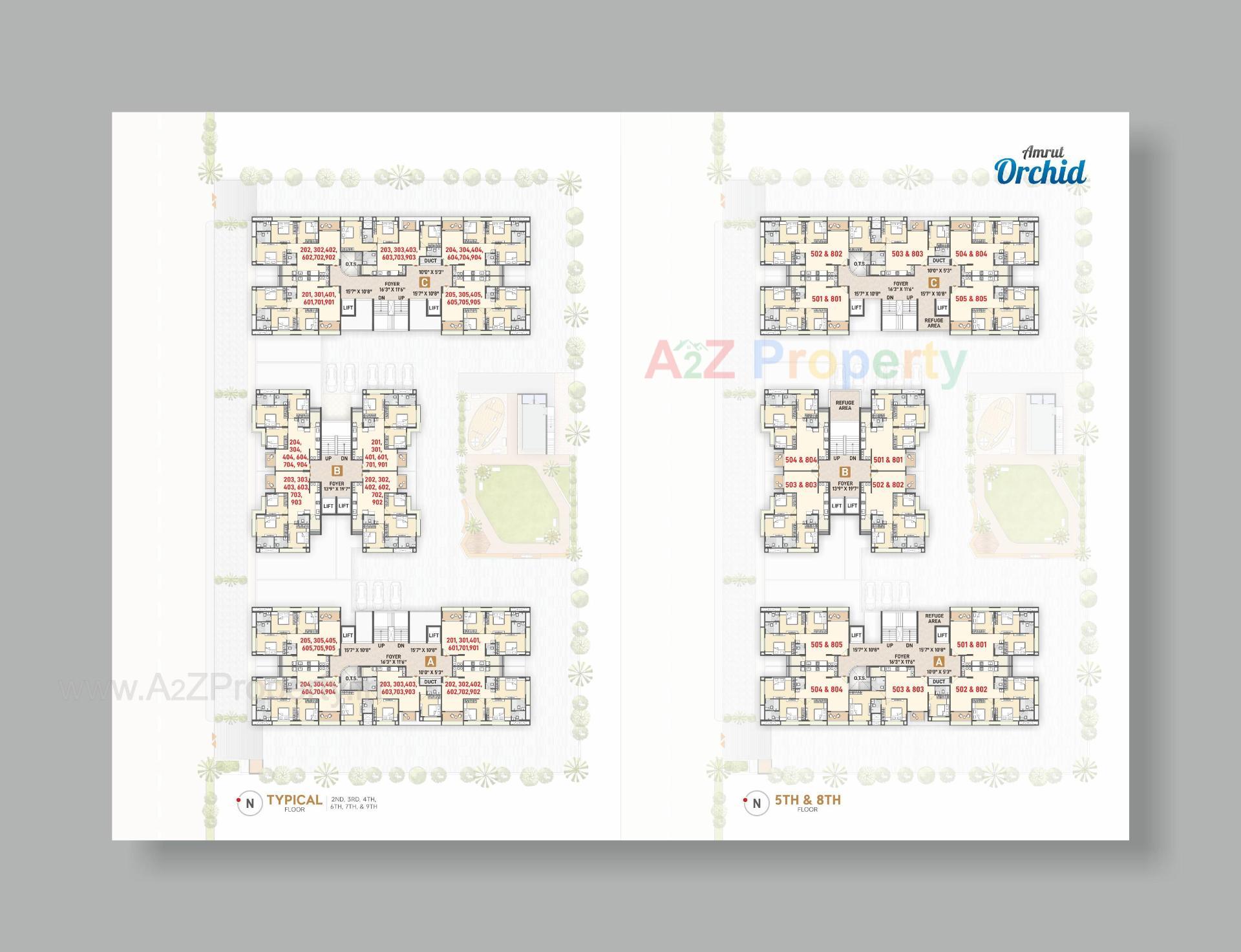 Layout of real estate project Amrut Orchid located at Chandkheda, Ahmedabad, Gujarat