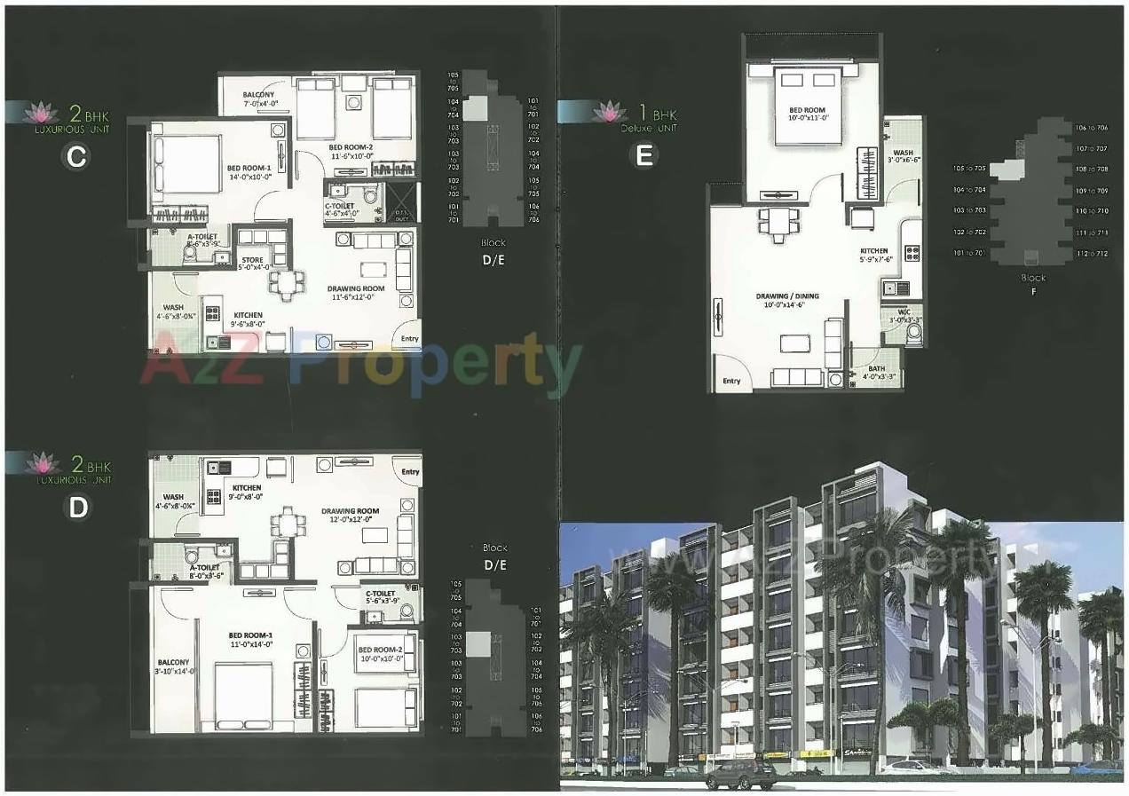 Layout of real estate project Anand Appartment located at Hathijan, Ahmedabad, Gujarat