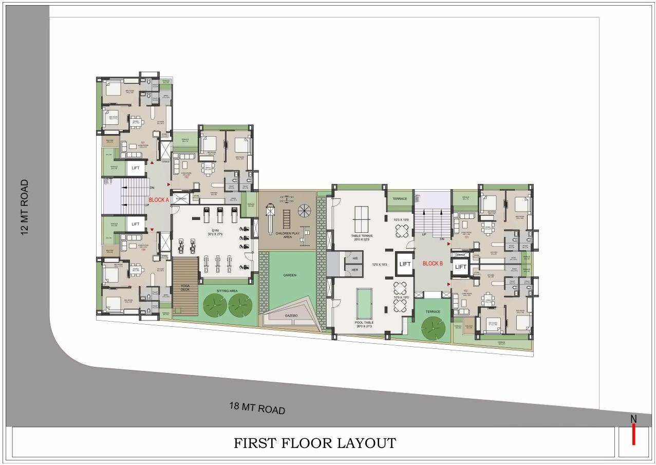 Layout of real estate project Anand Elegance located at Ghuma, Ahmedabad, Gujarat