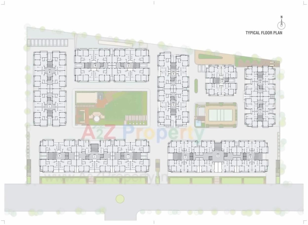 Layout of real estate project Anand Ilyf located at Tragad, Ahmedabad, Gujarat