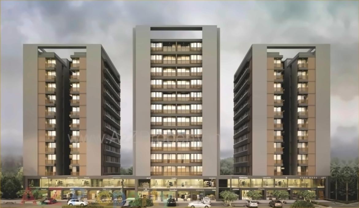 3D Elevation of real estate project Anand Sapphire located at Gota, Ahmedabad, Gujarat