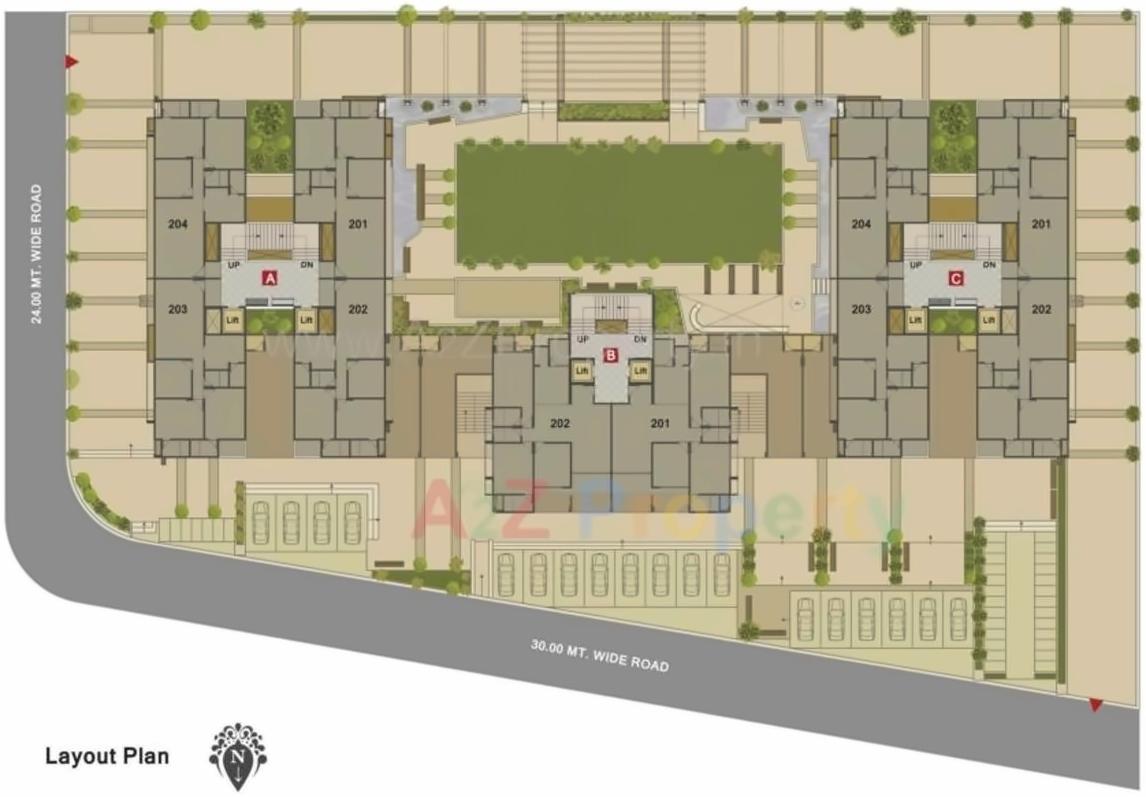 Layout of real estate project Anand Sapphire located at Gota, Ahmedabad, Gujarat