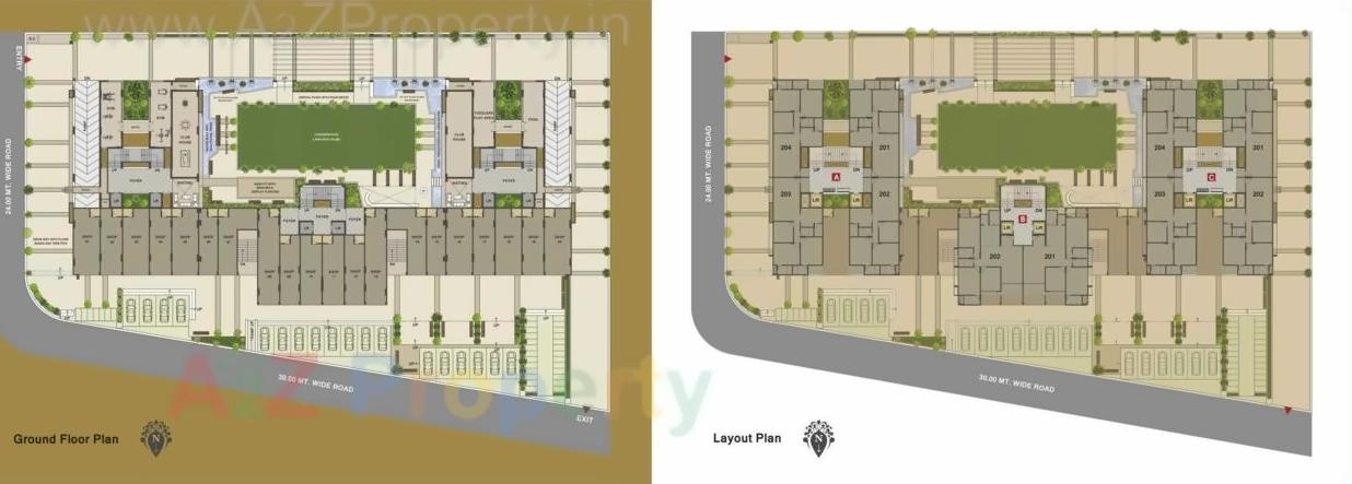 Layout of real estate project Anand Sapphire located at Gota, Ahmedabad, Gujarat
