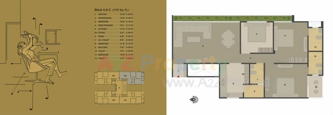 Layout of real estate project Anand Sapphire located at Gota, Ahmedabad, Gujarat