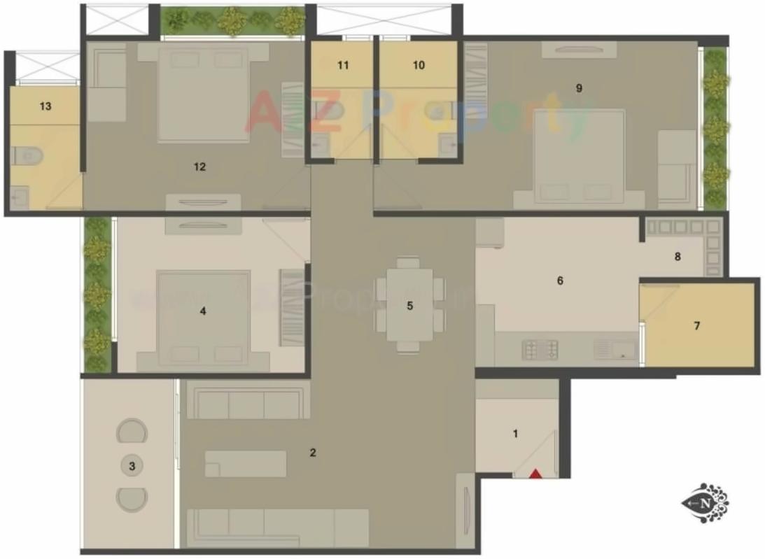 Layout of real estate project Anand Sapphire located at Gota, Ahmedabad, Gujarat
