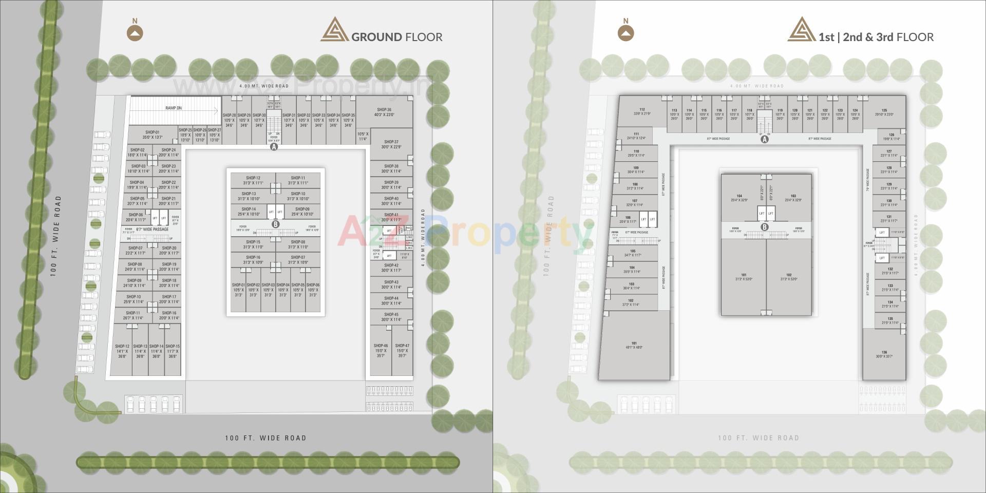 Layout of real estate project Ananta Square located at Hanspura, Ahmedabad, Gujarat