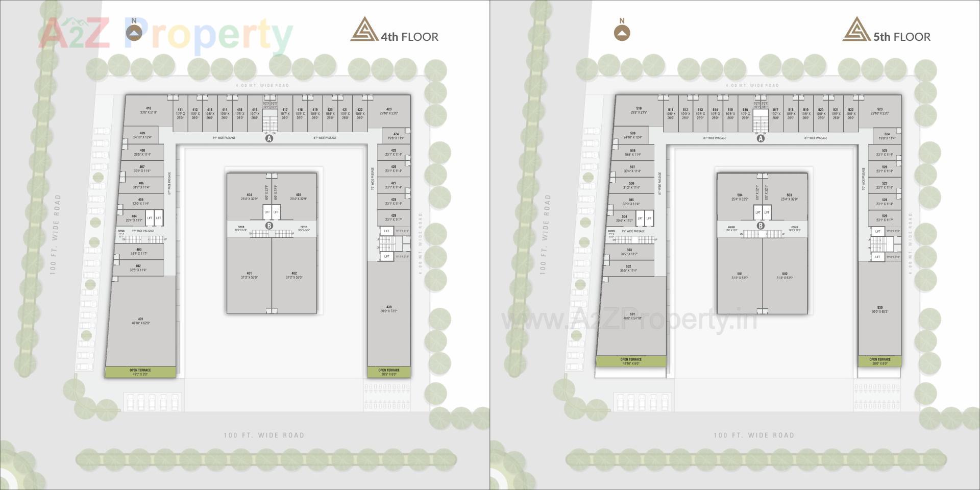 Layout of real estate project Ananta Square located at Hanspura, Ahmedabad, Gujarat