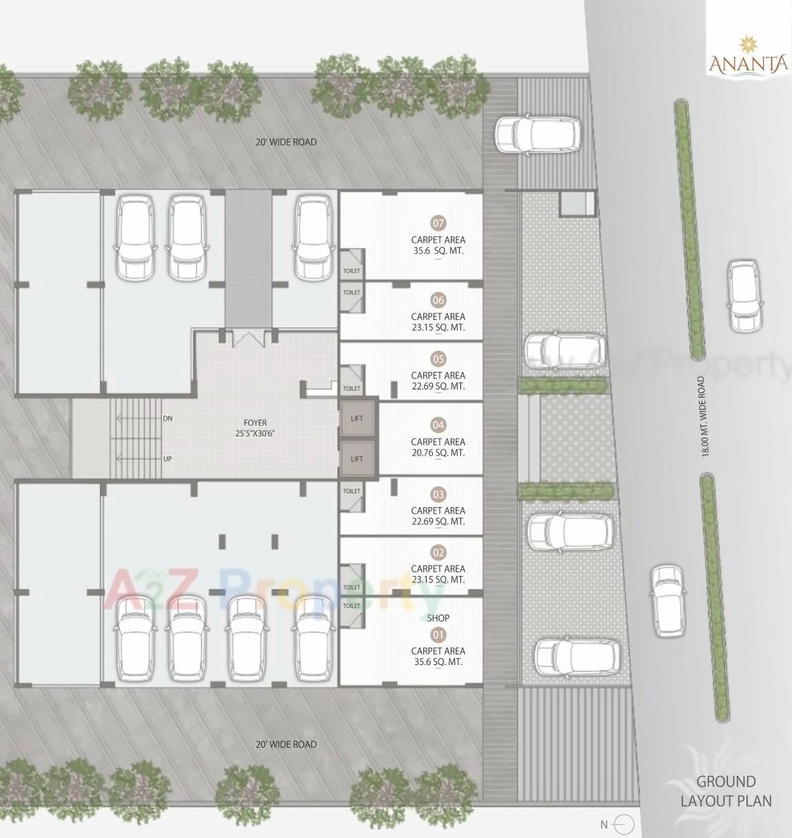 Layout of real estate project Ananta located at Ahmedabad, Ahmedabad, Gujarat