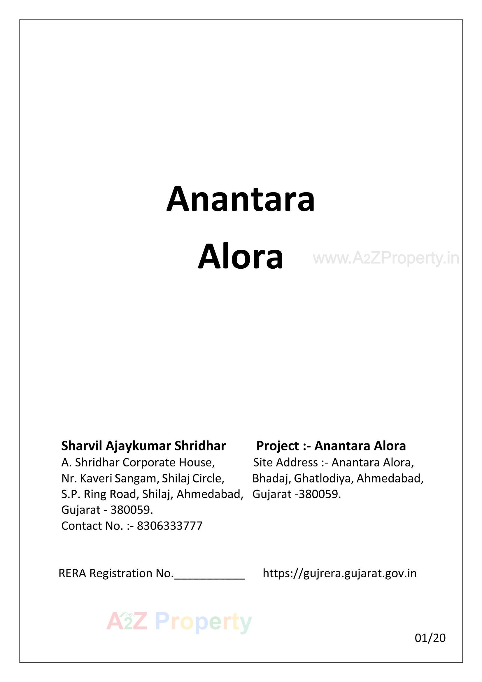  of real estate project Anantara Alora located at Bhadaj, Ahmedabad, Gujarat