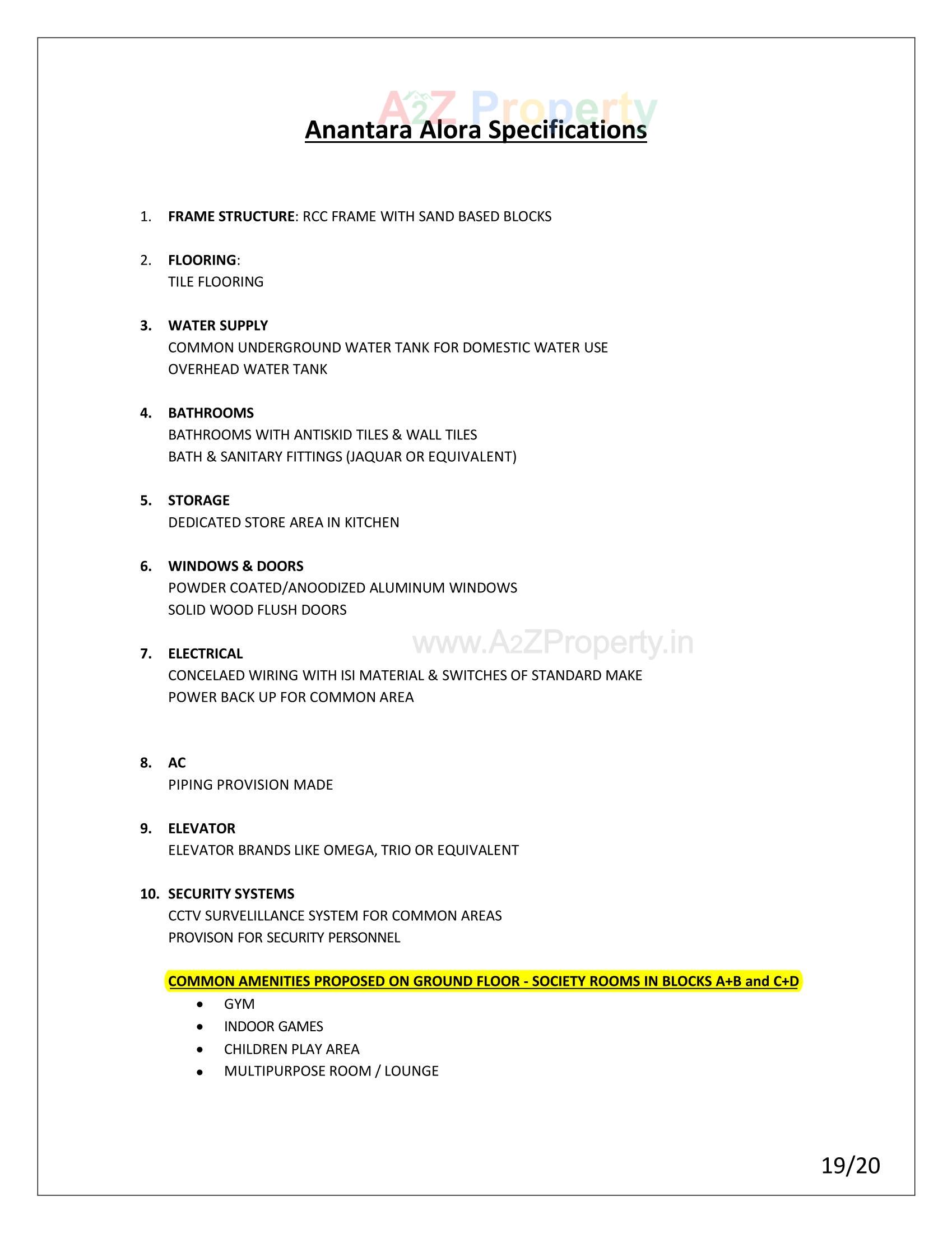  of real estate project Anantara Alora located at Bhadaj, Ahmedabad, Gujarat