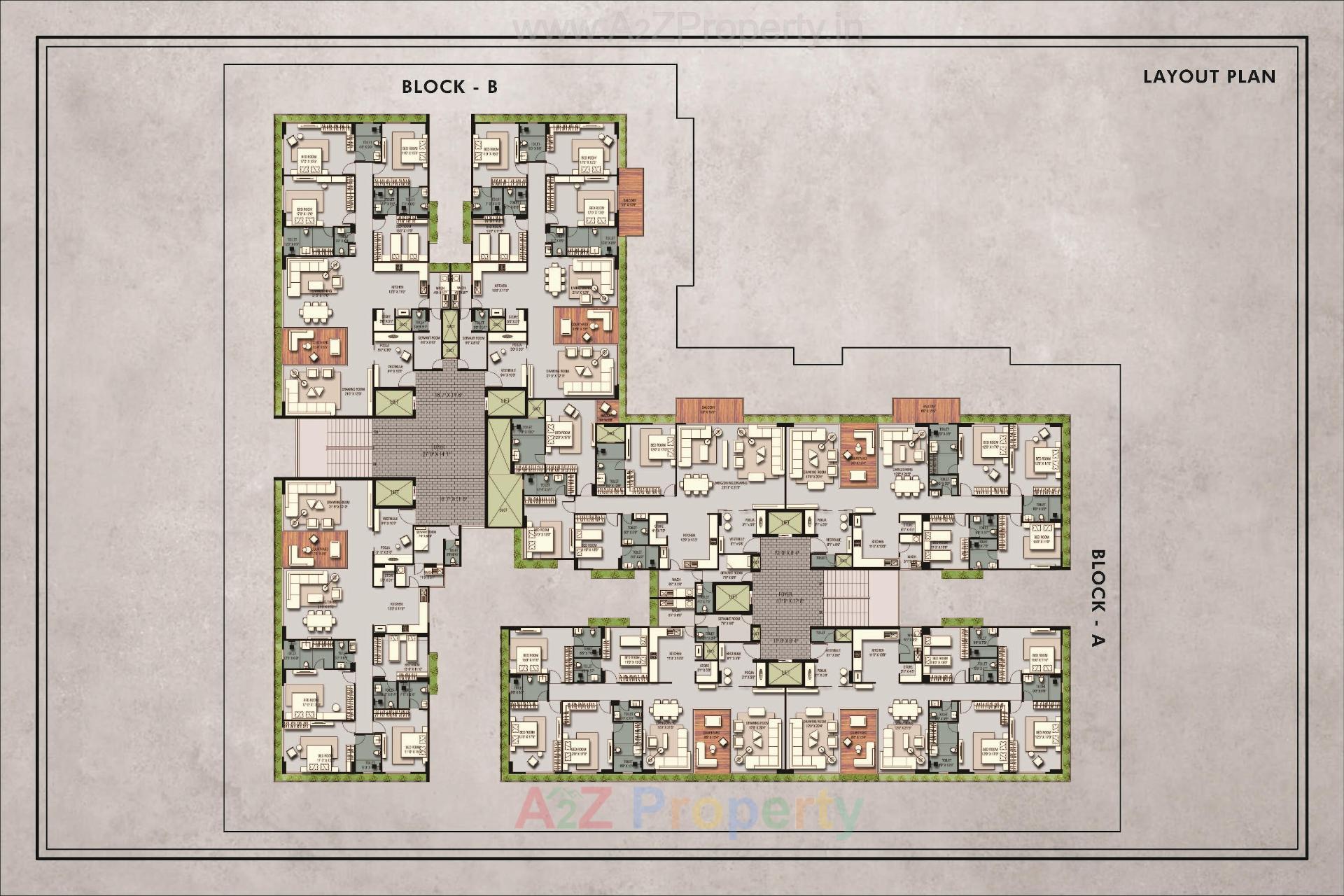 Layout of real estate project Anantara Alpines located at Thaltej, Ahmedabad, Gujarat