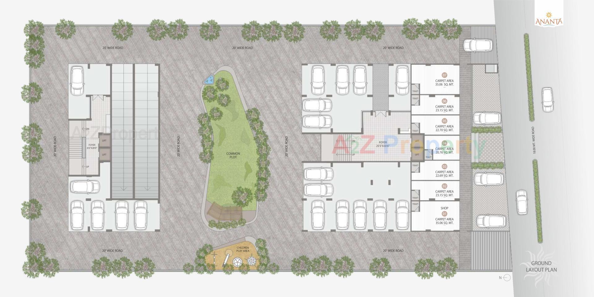 Layout of real estate project Ananta located at Ahmedabad, Ahmedabad, Gujarat