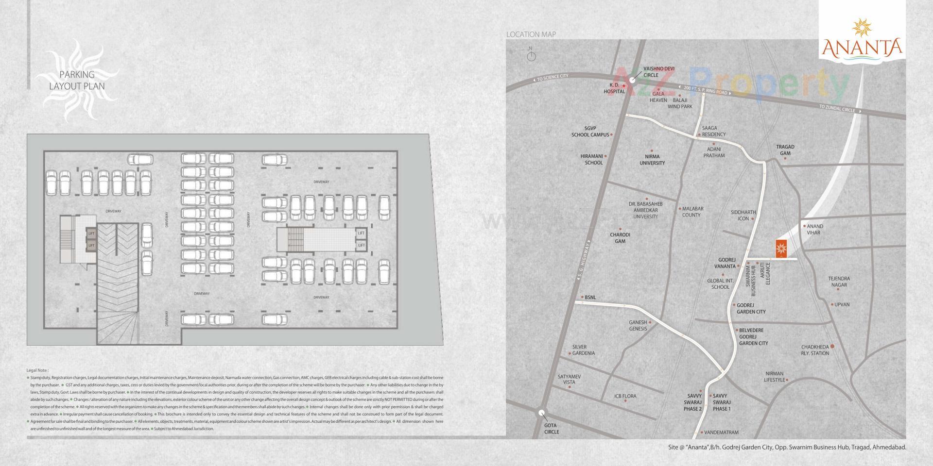 Layout of real estate project Ananta located at Ahmedabad, Ahmedabad, Gujarat