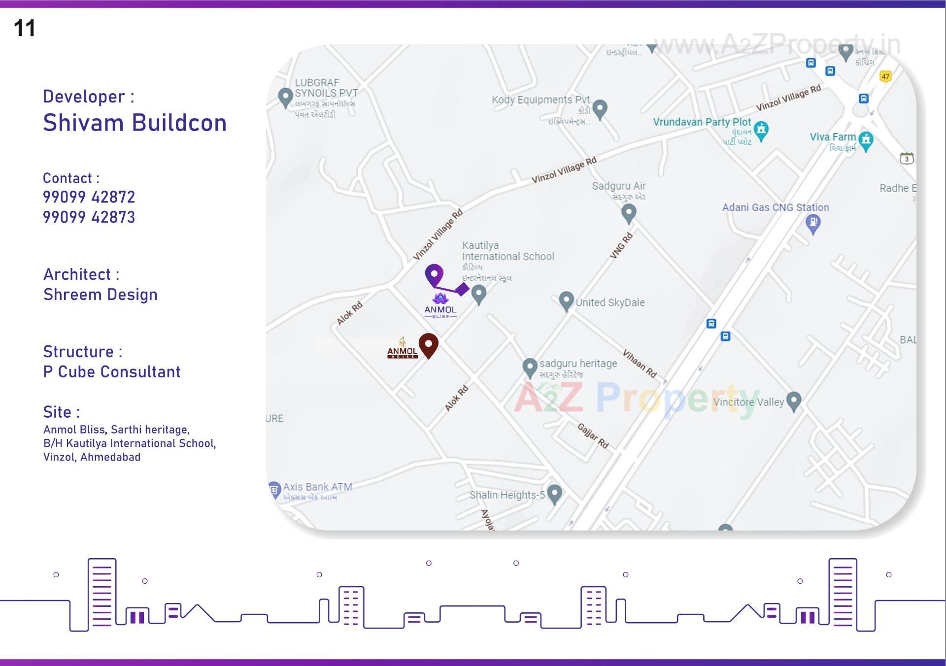  of real estate project Anmol Bliss located at Vinzol, Ahmedabad, Gujarat