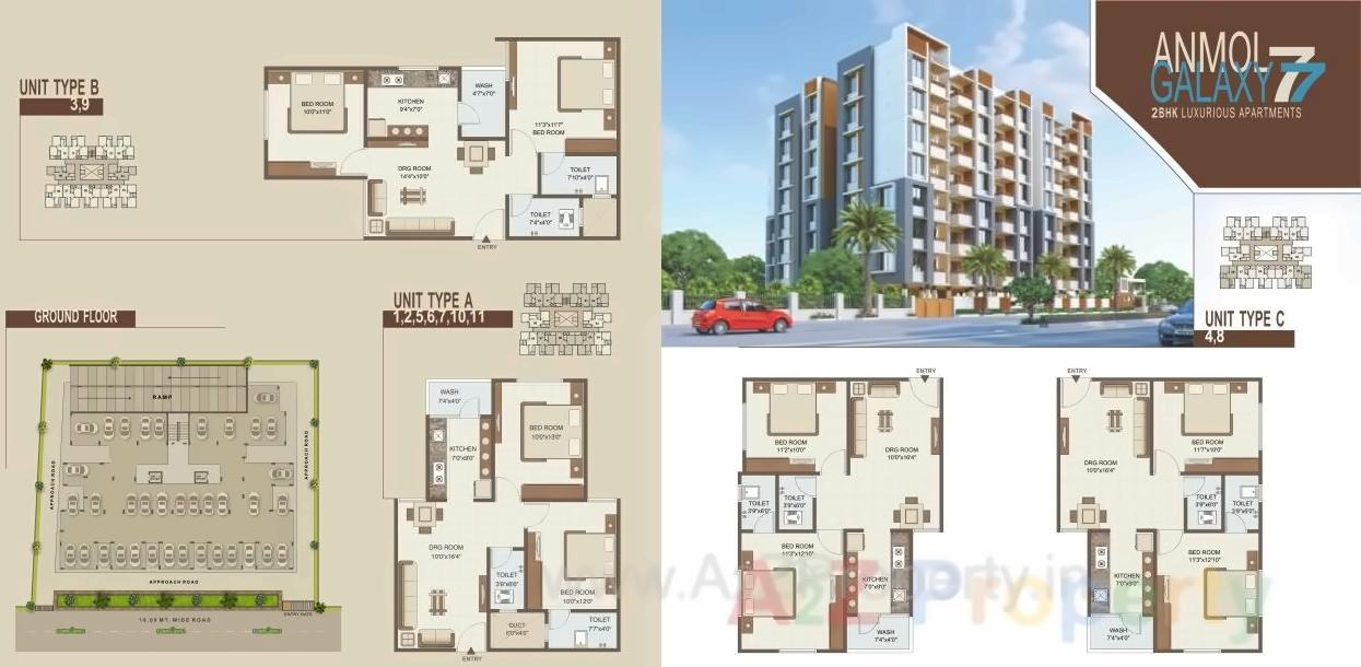 Layout of real estate project Anmol Galaxy located at Kathwada, Ahmedabad, Gujarat