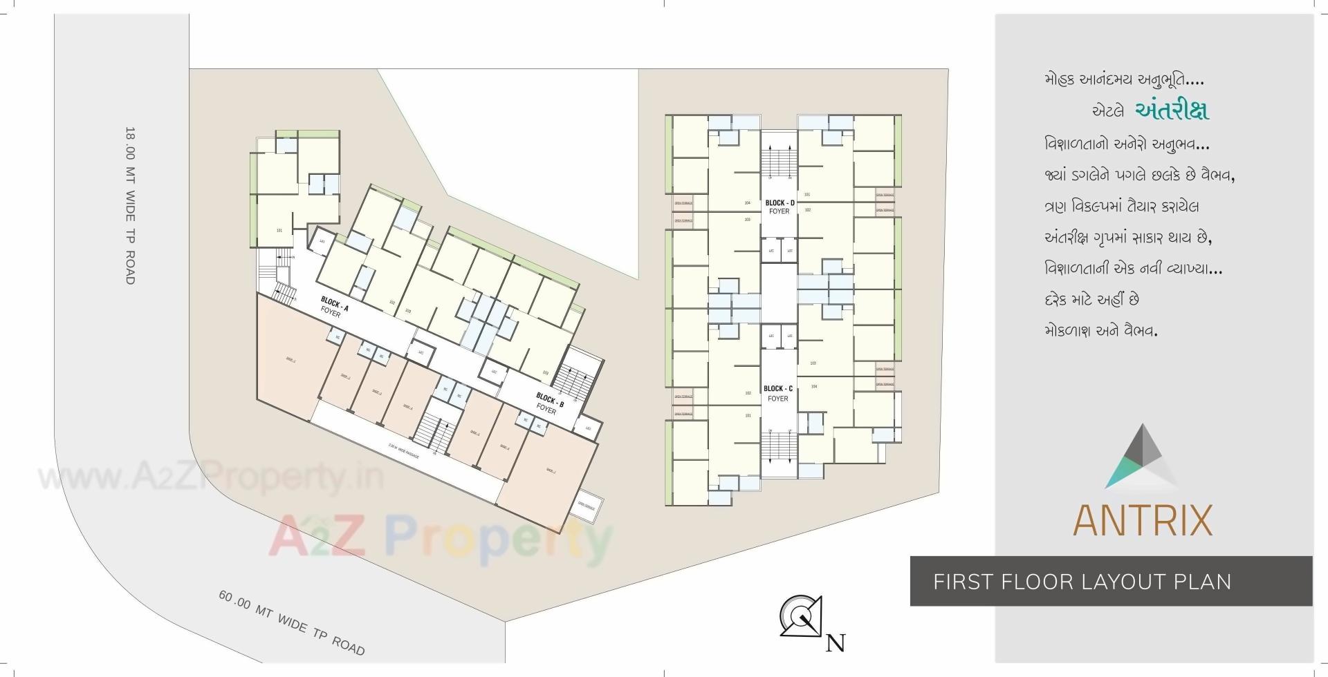 Layout of real estate project Antrix located at Singarva, Ahmedabad, Gujarat