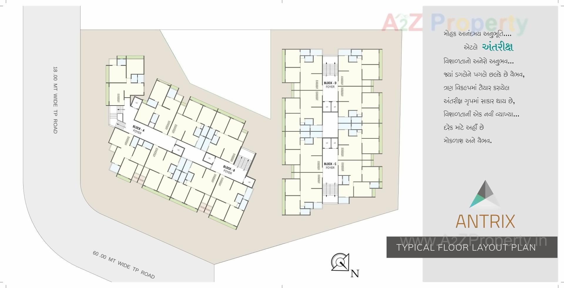 Layout of real estate project Antrix located at Singarva, Ahmedabad, Gujarat