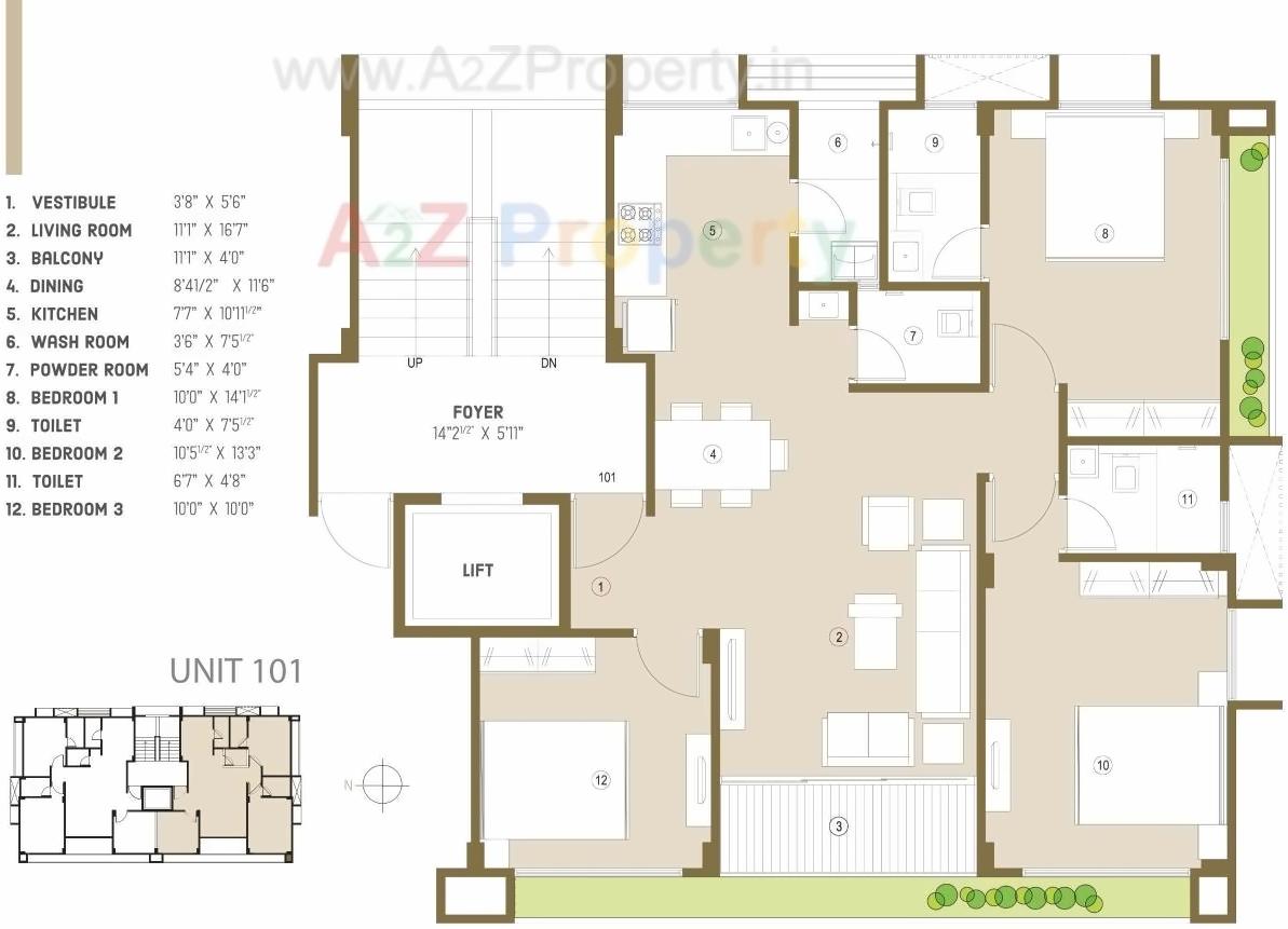 Layout of real estate project Anupam Apartment located at Memnagar, Ahmedabad, Gujarat