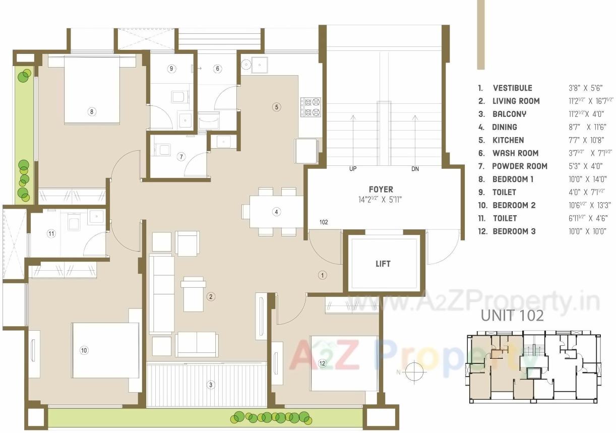 Layout of real estate project Anupam Apartment located at Memnagar, Ahmedabad, Gujarat